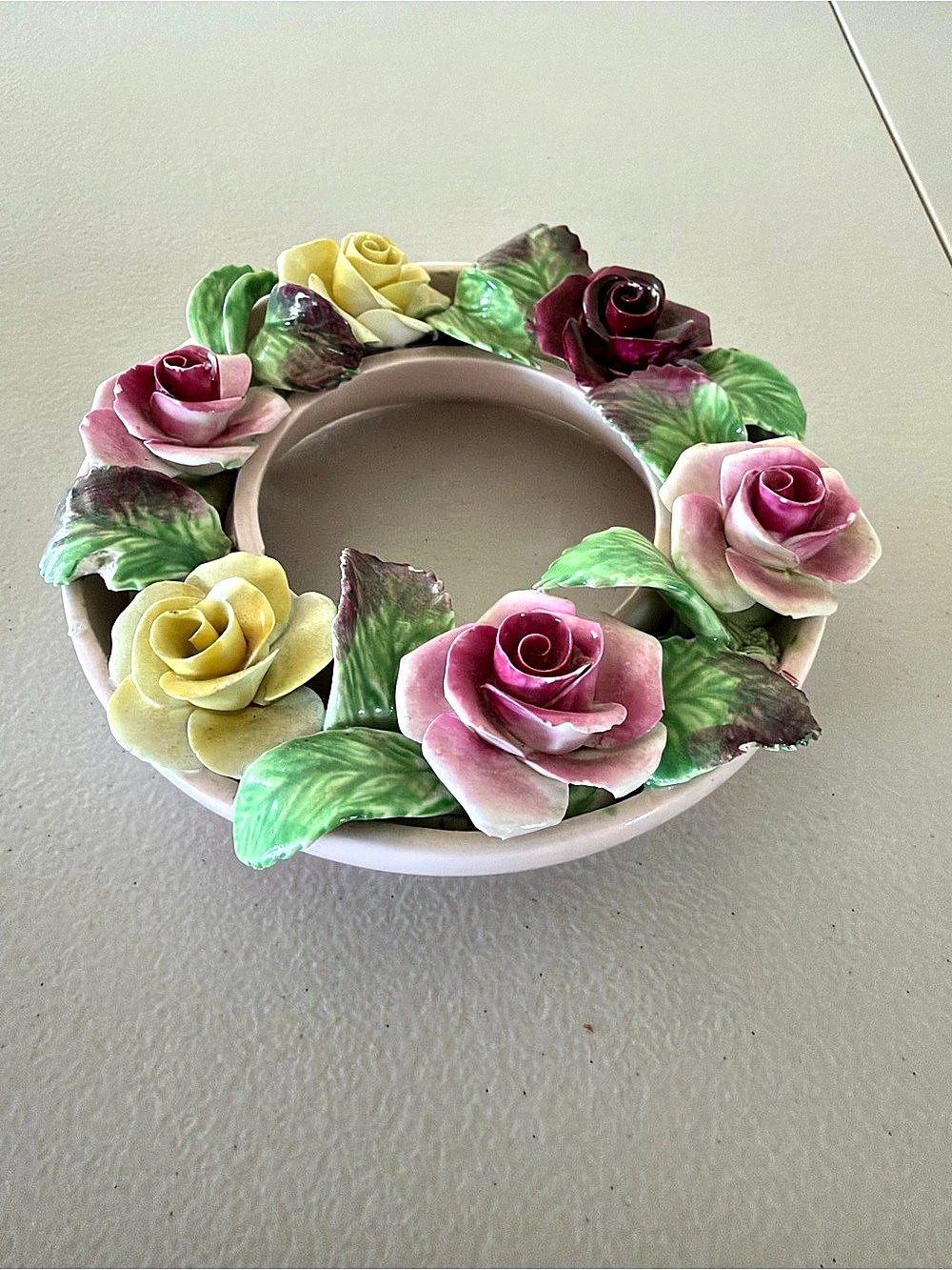 Floral Bone China Staffordshire England floral wreath Ceramic Wreath